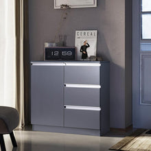 Load image into Gallery viewer, 80cm W Grey Sideboard Cabinet with 3 Drawers Cabinets Living and Home