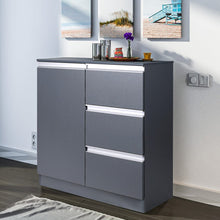 Load image into Gallery viewer, 80cm W Grey Sideboard Cabinet with 3 Drawers Cabinets Living and Home