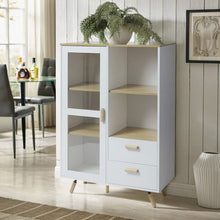 Load image into Gallery viewer, Side Cabinet with Glass Door and 2 Drawers Living and Home