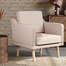 Load image into Gallery viewer, 82cm Height Linen Upholstered Armchair Pebble Weave Padded Single Sofa Other Occasional Chairs Living and Home