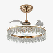 Load image into Gallery viewer, Lightsin 60cm Modern Gold Crystal Ceiling Fan Light Lightsin UK