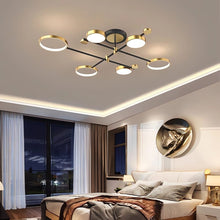 Load image into Gallery viewer, Lightsin Sleek Modern Brass and Black Circular LED Ceiling Light Lightsin