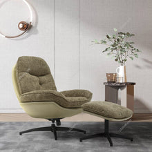 Load image into Gallery viewer, Chenille Lounge Chair with Footstool Living and Home