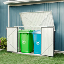 Load image into Gallery viewer, Livingandhome Steel Trash Can Recycle Bin Enclosure Storage Shed