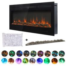 Load image into Gallery viewer, 60 Inch Insert Electric Fireplace Heater Wall Mounted Electric Fireplace 1500w Black Fireplaces Living and Home