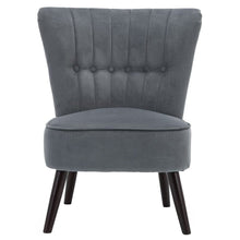 Load image into Gallery viewer, Livingandhome Modern Upholstered Velvet Chair with Oak Wood Legs, JM0802 Living and Home