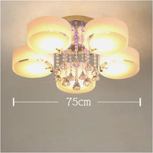 Load image into Gallery viewer, Ceiling Light Semi-Flush Mount , Cylindrical Acrylic Lampshades, Crystal Drops Ceiling Light Living and Home