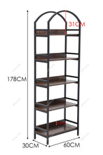 Load image into Gallery viewer, 5-Tier Arched Wooden Bookcase Storage Shelf Living and Home