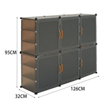 Load image into Gallery viewer, Modern Grey Shoe Storage Cabinet Cabinets Living and Home
