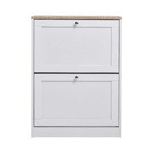 Load image into Gallery viewer, Livingandhome Wooden 2 Drawer Flip Down Shoe Cabinet