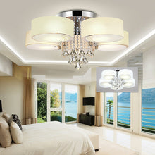 Load image into Gallery viewer, Ceiling Light Semi-Flush Mount , Cylindrical Acrylic Lampshades, Crystal Drops Ceiling Light Living and Home