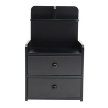 Load image into Gallery viewer, Minimalist Black Wooden Bedside Table with Drawers Cabinets Living and Home
