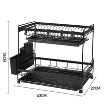 Load image into Gallery viewer, 2 Tier Dish Drying Rack with Drainboards