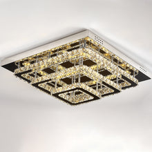 Load image into Gallery viewer, 96w LED Ceiling Light 70 x 70 cm Square 3 Tier Crystal Chandelier Ceiling Light Living and Home
