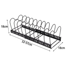 Load image into Gallery viewer, Expandable Pot Pan Lid Rack Pan Organiser with 10 Dividers