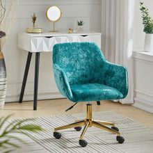 Load image into Gallery viewer, Medium Velvet Upholstered Home Office Swivel Task Chair with Flared Arms Living and Home