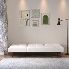 Load image into Gallery viewer, Faux Suede 3 Seater Upholstered Sofa Bed with Wood Legs Living and Home