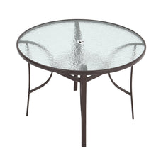 Load image into Gallery viewer, Garden Ripple Round Table With Umbrella Hole Or 4/6 Stacking Chairs GARDEN DINING SETS Living and Home Only Brown Table