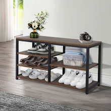 Load image into Gallery viewer, Multi-tiered Shoe Rack Bench in Walnut Living and Home