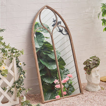 Load image into Gallery viewer, Distressed Gold Arched Window Wall Mirror with Iron Frame Wall Mirrors Living and Home