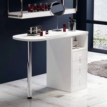 Load image into Gallery viewer, 106cm White 3 Drawers Manicure Table with Metal Leg Dressing Tables Living and Home