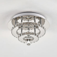 Load image into Gallery viewer, Stacked LED Ceiling Light with Crystal Rims Ceiling Light Living and Home W 30 x L 30 x H 14 cm Non-dimmable White Glow