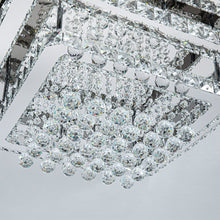 Load image into Gallery viewer, Double Layer Chrome Finished Square LED Ceiling Light with Luxury Crystal Ball Drops Ceiling Light Fixtures Living and Home