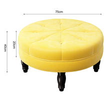 Load image into Gallery viewer, Round Velvet Tufted Buttoned Footstool Living and Home