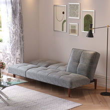 Load image into Gallery viewer, Faux Suede 3 Seater Upholstered Sofa Bed with Wood Legs Living and Home
