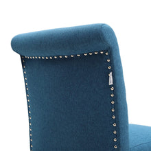 Load image into Gallery viewer, Set of 2 Contemporary Buttoned Accent Dining Chair Studded Rim Blue/Grey Living and Home