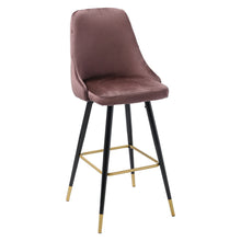 Load image into Gallery viewer, Set of 2 Velvet Padded Bar Stools with Footrest Bar Chair Living and Home