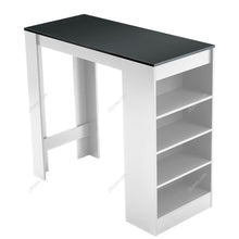 Load image into Gallery viewer, Wooden Bar Table with Open Shelves Living and Home Black+White