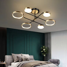 Load image into Gallery viewer, Lightsin Sleek Modern Brass and Black Circular LED Ceiling Light Lightsin