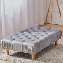 Load image into Gallery viewer, Vintage Button-tufted Rectangular Velvet Footstool Living and Home