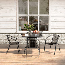 Load image into Gallery viewer, Garden Square Tempered Glass Table and Rattan Chairs GARDEN DINING SETS Living and Home