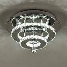Load image into Gallery viewer, Stacked LED Ceiling Light with Crystal Rims Ceiling Light Living and Home