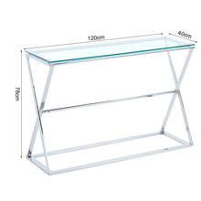 Load image into Gallery viewer, Modern Glass Rectangular Side Table with Metal Base Living and Home