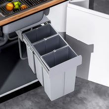 Load image into Gallery viewer, Kitchen Double/Triple Bin Cupboard Pull-out Kitchen Cabinets Living and Home Triple bin/ 26.2 cm W x 49cm D x 42cm H