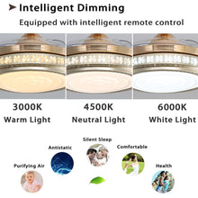 Load image into Gallery viewer, 42inch Retractable Ceiling Fan Light Lamp W/Remote Control Ceiling Light Living and Home