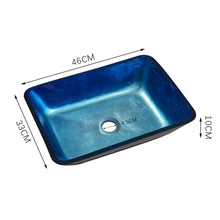 Load image into Gallery viewer, Rectangular Tempered Glass Bathroom Art Design Sink Bathroom Sinks Living and Home