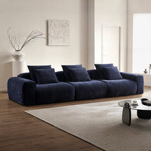 Load image into Gallery viewer, Cottonfy Tofu Block Vintage Chenille Fabric Sofa Stain Resistant Navy Blue Cottonfy UK 380 CM Blue Full-Paid