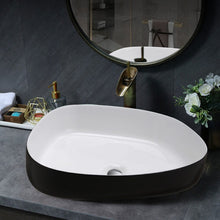 Load image into Gallery viewer, Premium Ceramic Sink with Stainless Steel Pop-upand Mounting Ring Bathroom Sinks Living and Home