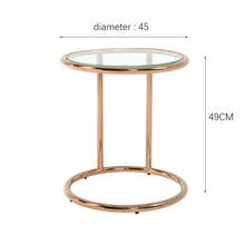 Load image into Gallery viewer, Dia.45cm Glass End & Side Table Furniture Living Room Round Sofa Table Tea Table End Table Living and Home