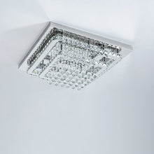Load image into Gallery viewer, Double Layer Chrome Finished Square LED Ceiling Light with Luxury Crystal Ball Drops Ceiling Light Fixtures Living and Home