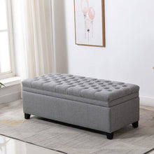 Load image into Gallery viewer, Linen Padded Cushion Bed End Bench Storage Seat Living and Home