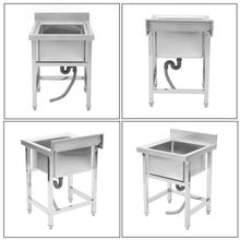 Load image into Gallery viewer, Commercial Kitchen Sink Stainless Steel Wash Basin Kitchen Sinks Living and Home