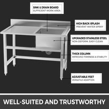 Load image into Gallery viewer, Commercial Catering Sink Stainless Steel Kitchen Sink 110cm Kitchen Sink Living and Home