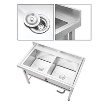 Load image into Gallery viewer, Commercial Catering Sink Stainless Steel Kitchen Sink 110cm Kitchen Sink Living and Home