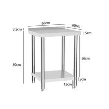 Load image into Gallery viewer, 2 Tier Commercial Kitchen Prep & Work Stainless Steel Table Kitchen & Dining Room Tables Living and Home