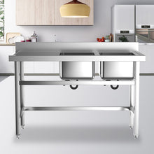 Load image into Gallery viewer, Commercial Kitchen Sink 2 Compartment Stainless Steel with Left Drainboard Living and Home